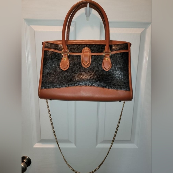 All Leather satchel with crossbody chain - Picture 6 of 12